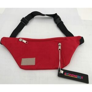 Extreme 80s Simple Red Fanny Pack Waist Bag Retro Travel Pouch